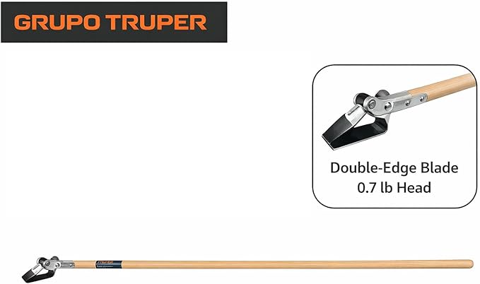 Truper Weeding Hoe, Double-Edge Blade, 54-Inch Wood Handle, 0.7 lb Head Weight (Model ACT-Hoe / 15127)