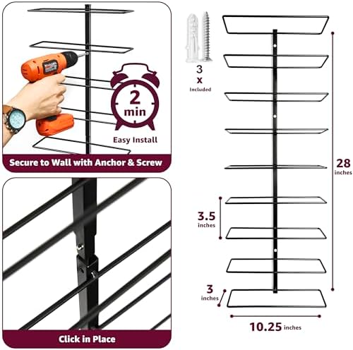Sorbus Wall Mounted Wine Rack, Metal Bottle Rack (9 Bottle, 2 Pack)