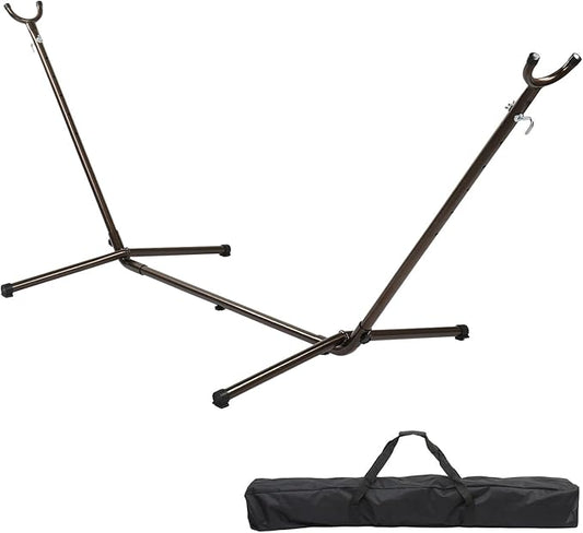 ONCLOUD 9 FT Hammock Stand Only, Heavy Duty Adjustable Indoor Outdoor Space Saving Steel Stand with Carrying Case, Universal Hammock Stand with 450 Pounds Capacity for Garden (Antique Bronze Finish)
