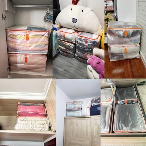Comforter Storage Bag 50L Large Clothes Bags Low-Profile Under-bed Storage Bins Organizer Seasonal Clothing Storage Bag for Blanket Closet Comforters Duvet Insert Pillow Bedding Bed Sheets