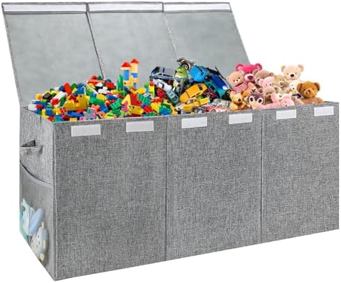 Kids Toy Box Chest with Lid - Extra Large 40 x16 x14'', Grey