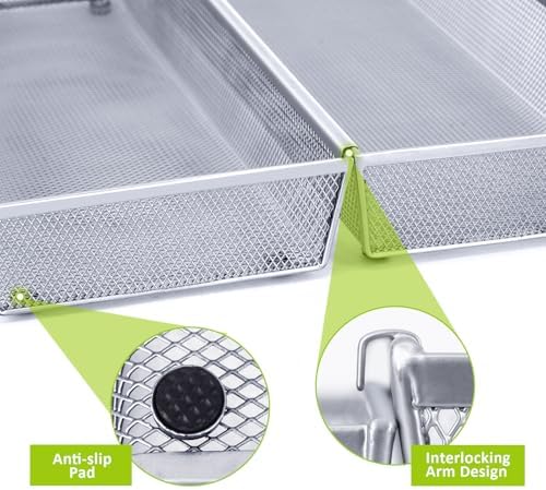 Neudeco Silverware Drawer Organizer, Pack 5, Silver