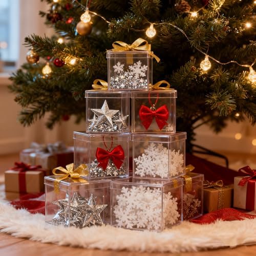 KissYou Small Acrylic Candy Box Clear Boxes with Lid for Display Acrylic Square Cube for Display Jewelry Storage Box Birthday Wedding Graduation