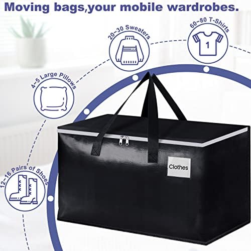 StorageRight Moving Bags, Moving Boxes, 93L 10-Pack Sotrage Bags, Black