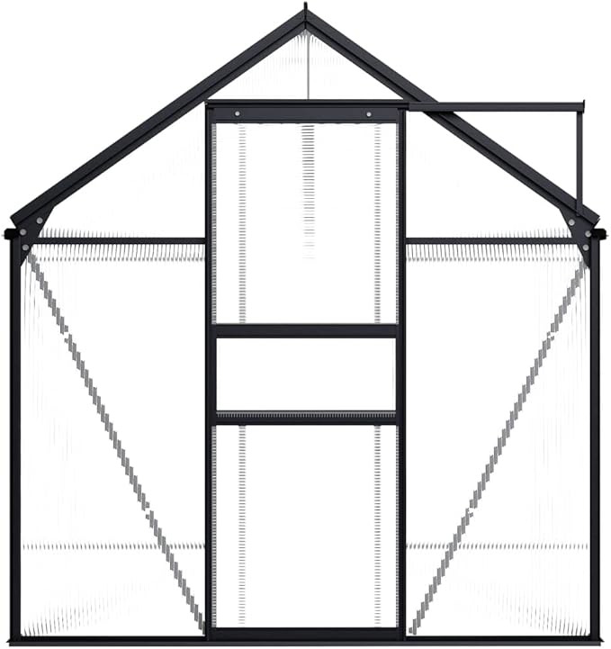 vidaXL Greenhouse, Cold Frame for Garden Patio Backyard Lawn, Green House for Plant Growing Gardening, Outdoor Greenhouse, Anthracite Aluminum
