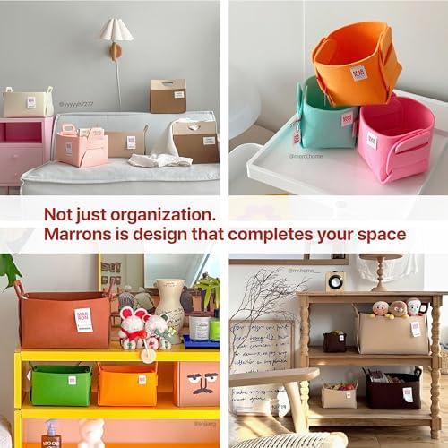 Collapsible Felt DEEPGREEN Storage Bin Small 7.1"x5.1"x5.1" – Foldable Basket with Handles for Closet, Toy Storage, Laundry Room Organization, Decorative Storage Baskets for Shelves, Nursery