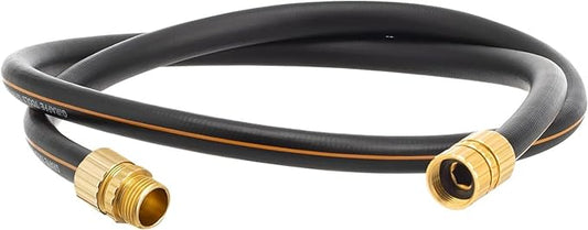 Giraffe Tools Garden Hose 5/8" Custom Length, No Kink, Flexible, Leakproof Water Hose, 600 Burst PSI, 4ft Male Female Fittings,Black Orange