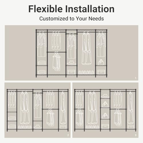 VIPEK V50 Modern Clothing Rack with Adjustable Shelves, Gold
