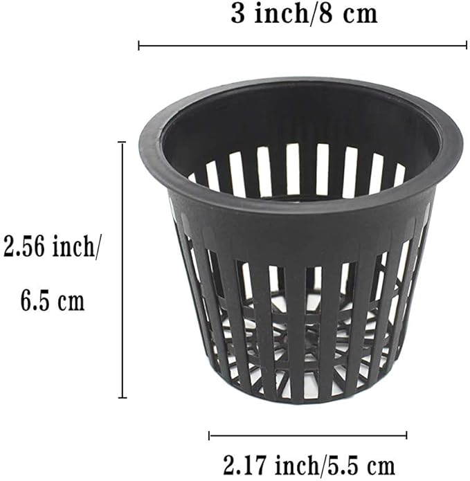 Panxxsen 50 Pack 3 Inch Net Pots Cups for Hydroponics, Slotted Mesh Net Cups for Aquaponics Orchids Vegetables, Heavy Duty Plastic Planting Baskets, Wide Lip Design