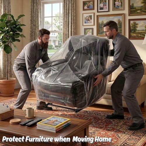 Wowfit 4mil Furniture Cover for Moving, Chair Storage Bag, 34Wx42.1Dx65/48H