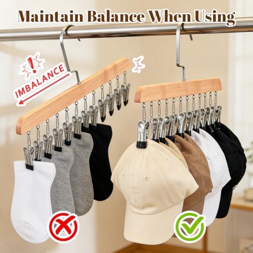 4PCS Space Saving Hanging Clothes Organizer with 12 Clips