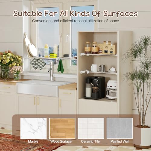 Hershii Expandable Shelf Rod Closet Tension Shelf for Closet
