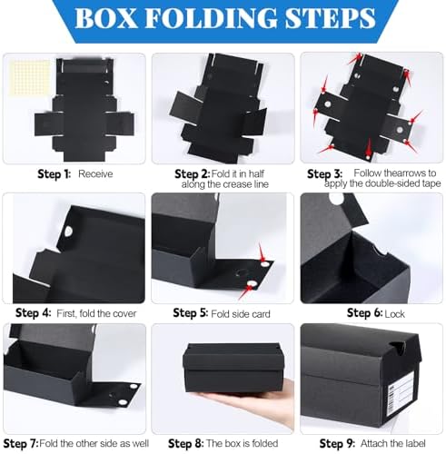 Bornerwhite 12 Sets Mini Shoe Gifts Boxes Mini Sneaker Boxes 4.7x2.5x2 Small Shoe Cases Cardboard Sports Theme Small Gift Case with Writable Label Birthday Party Favor for Candies Cookies Snacks Black