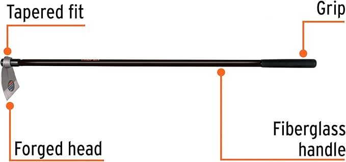 Truper Lane No. 0 Field Hoe, 1.6 lb Forged Steel Head, 54-Inch Wood Handle, Heavy-Duty Agricultural and Landscaping Hoe (Model 10612)
