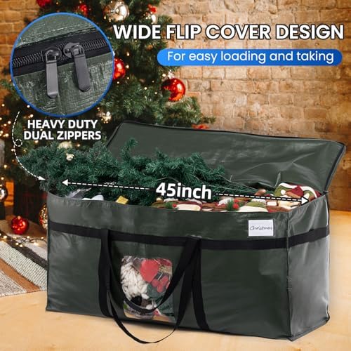 TAILI 2 Pack 69 Gallon Extra Large Storage Bags with Visible Window,Green