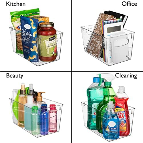 ClearSpace Clear Plastic Storage Bins – Perfect Kitchen Organization and Storage or Pantry Storage – Fridge Organizer, Pantry Organization and Clear Storage Bins, Cabinet Organizers | Plastic storage bin for pantry organization, kitchen storage, and re...