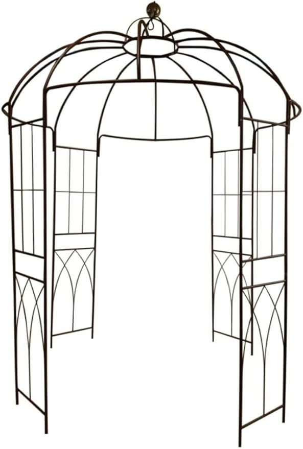 OUTOUR French Style Birdcage Shape Heavy Duty Gazebo,9'Highx 6‘6" Wide,Pergola Pavilion Arch Arbor Arbour Plants Stand Rack for Wedding Outdoor Garden Lawn Backyard Patio,Climbing Vines,Roses
