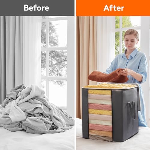 Lifewit 4 Pack 120L Extra Large Clothes Storage, Blanket Storage Bags