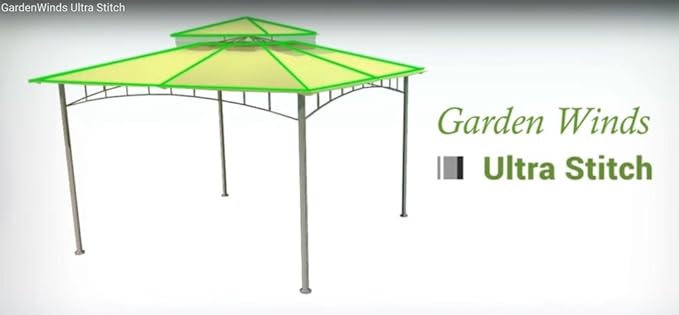 Garden Winds Replacement Canopy Top Cover for The Madaga Gazebo - Midnight Trellis