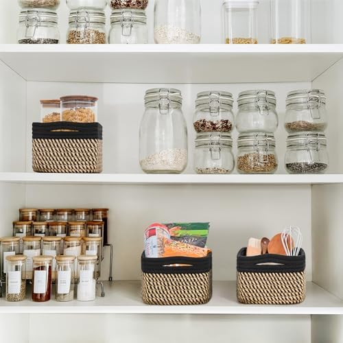 Goodpick 3Pack Wicker Storage Baskets for Closet, 11 x 7 x 4.5