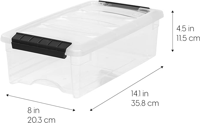 IRIS USA 10-Pack 6 Quart Storage Bins with Lids, Pearl