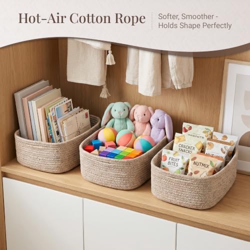 Storage Baskets for Shelves, 5 Pack, 2 Sizes Organizer Bins