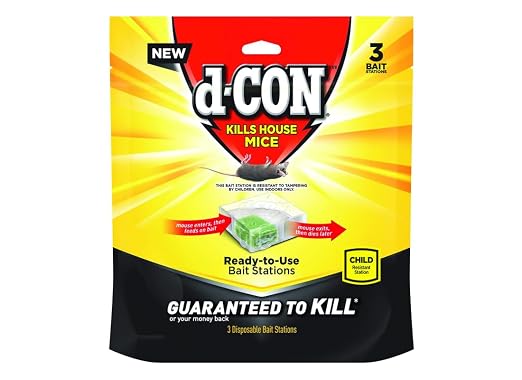 d-Con Disposable Corner Fit Mouse Bait Station - 0.5 Oz (Pack of 3)