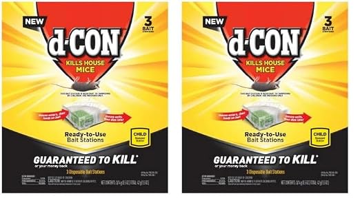 d-Con Disposable Corner Fit Mouse Bait Station - 0.5 Oz (Pack of 6)