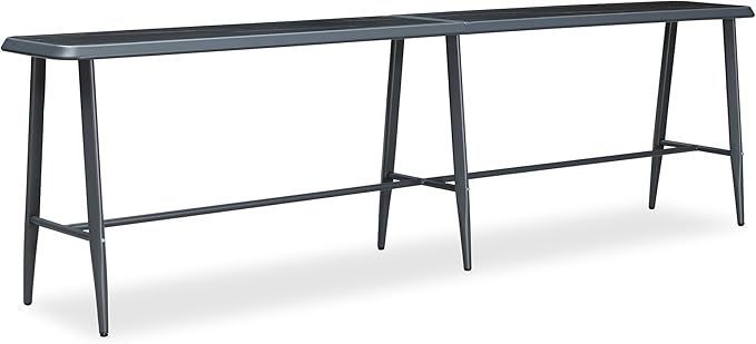 PURPLE LEAF Outdoor High Bar Table Extra-Long Rectangular Patio Pub Balcony Table with Waterproof Tabletop, 145” Long for 5 Seats