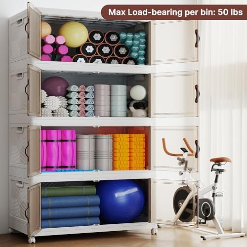 936QT Extra Large Stackable Storage Bins with Lids & Wheel