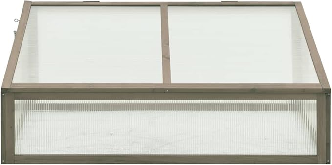 Solid Firwood Garden Portable Wooden Greenhouse, Raised Flower Planter with Open Bottom, Mini Greenhouse Cabinet for Outdoor Indoor Use 39.4"x25.6"x15.7"/Gray
