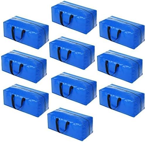 Heavy Duty Extra Large Blue Moving Bags with Strong Zipper Backpack Handles