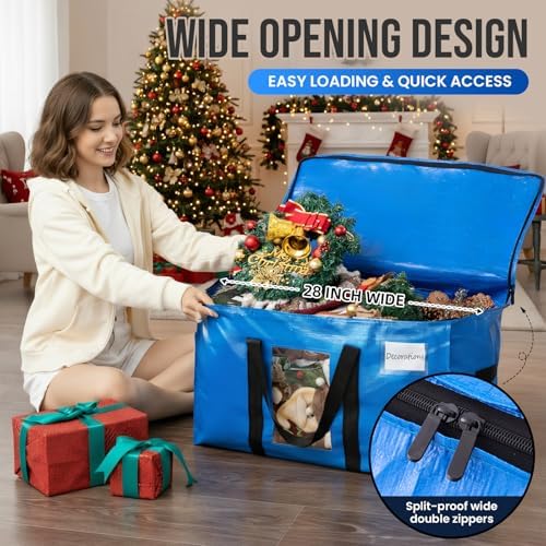 TAILI 6 Pack Blue Extra Large Moving Bags,Storage Bags with Visible Window