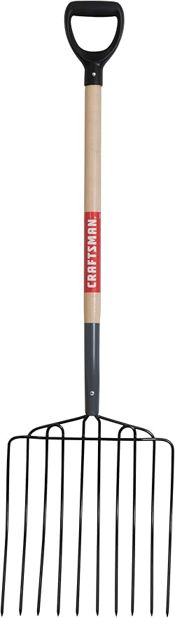 Craftsman Manure Fork with 30-Inch Hardwood Handle, Designed for Transfering Hay, Mulch, and Loose Material