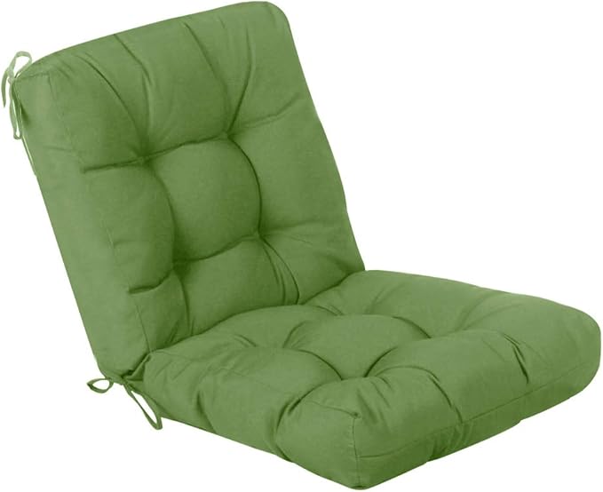 QILLOWAY Outdoor Chair Cushion for Patio Furniture, Waterproof Patio Cushions with Ties, Fade Resistant Replacement Pads for Outdoor Rocking Chairs,Dark Green
