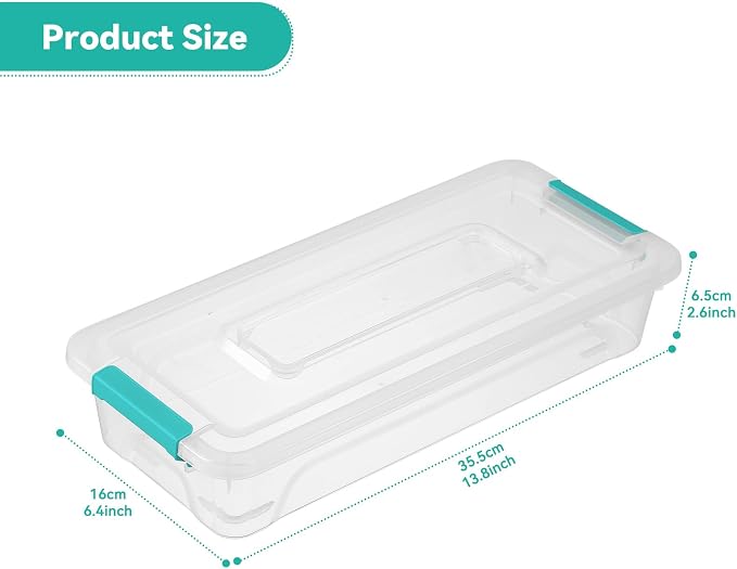 novelinks 4 Quart Clear Plastic Storage Containers with Lids (8 Pack)