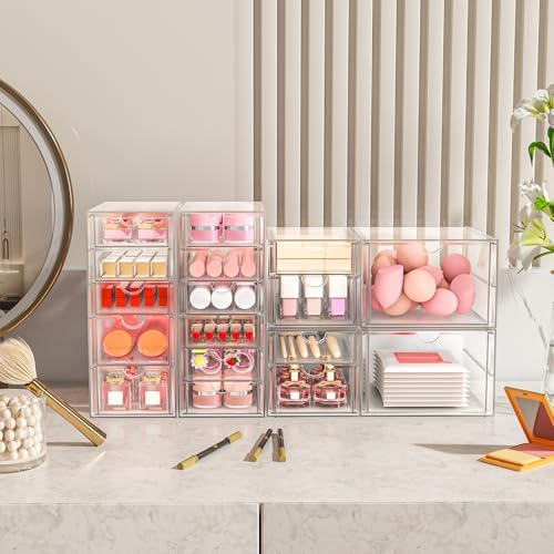 ARSTPEOE 17-Drawer Acrylic Storage & Makeup Organizer for Desk, Bath