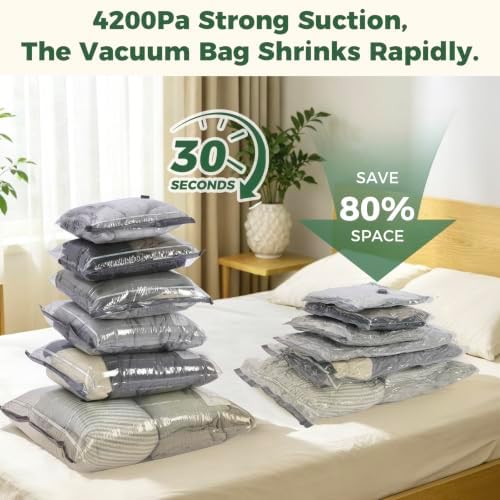 Vacuum Storage Bags with Cordless Digital Pump - 18 Combo