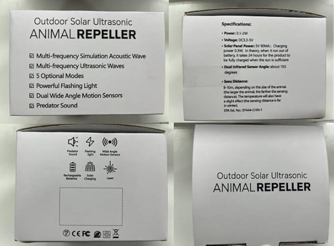 8Pack Mole Rat Repellent for Lawns, Solar Ultrasonic Chipmunk Groundhog Repeller Outdoor, Gopher Snake Repellent for Yard, Sonic Rodent and Vole Deterrent Spikes for Squirrel Armadillo Garden