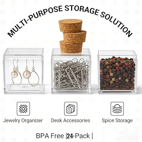 KissYou Acrylic Box with Lid Clear Candy Boxes Acrylic Square Cube 12 Pieces Display Box Transparent Jewelry Storage Box Graduation Party Decorative Boxes