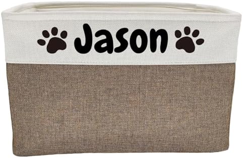 Personalized Dog Toy Basket Dog Toy Box with Pet`s Name for Dog Chew Toys,Clothing,Stuff