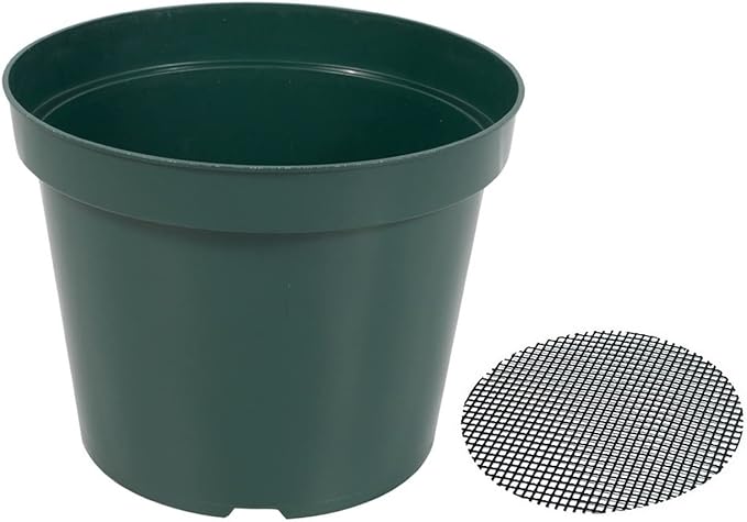RooTrimmer 40 Pack 4 Inch Plastic Nursery Pots with Mesh Pad, Thick Sturdy Plastic Plant Pots with Drainage Holes Indoor/Ourdoor Flower Planter Pots, Green