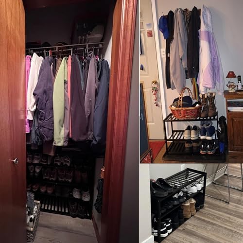 Jripae 5 Tier 32.5*10.5*30.3in Bamboo Shoe Rack for Closet Entryway Bedroom