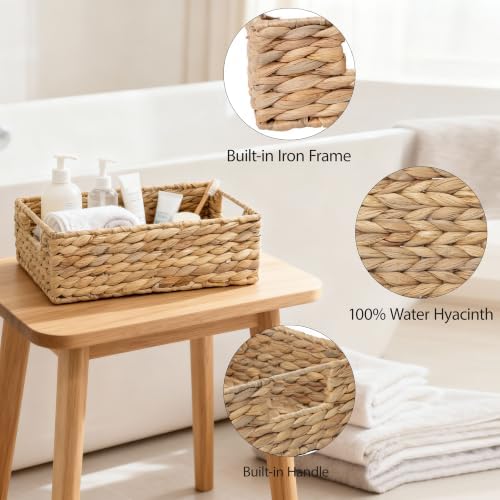Small Water Hyacinth Storage Basket Organizer