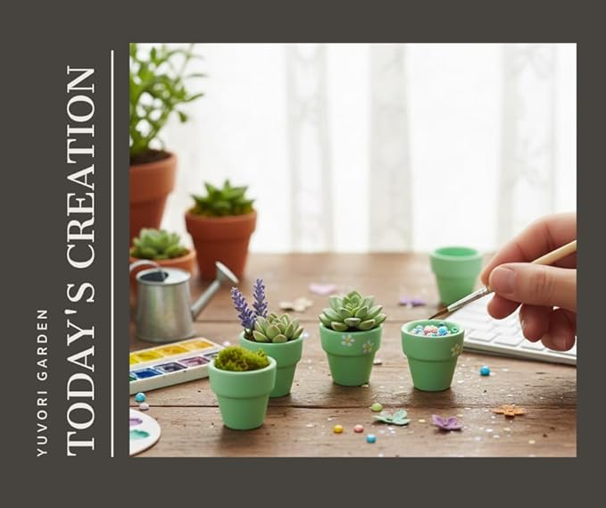 Mini Pastel Terracotta Pots for Micro Gardens – 30 Pack, 1.7” Tiny Breathable Clay Planters, Macaron Colors, for Moss, Fairy Gardens, Dollhouses, and Succulents (Painted Green, 1.2 Inch)