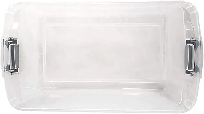 HOMZ Clear Plastic Storage Bin with Secure Latch, 64 Qt, 2 Pack