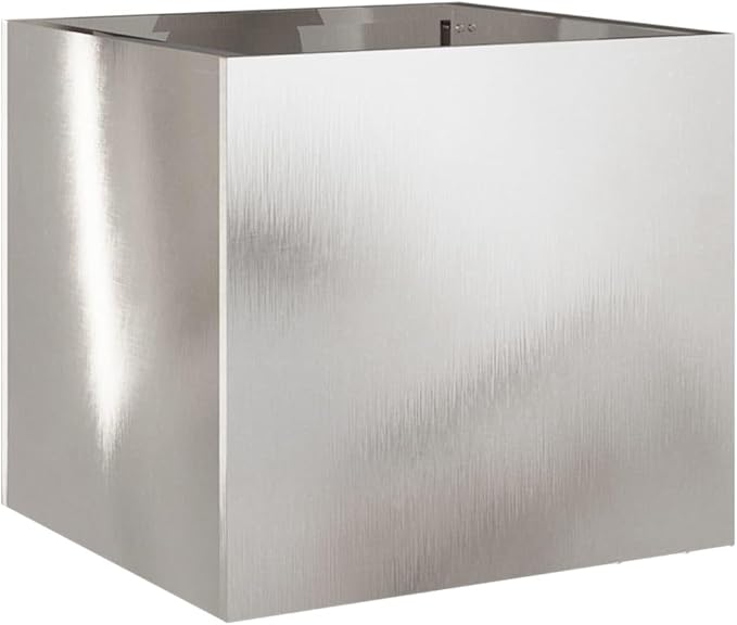 Stainless Steel Planter Set of 2 Medium Silver Rectangular Planters for Outdoor Garden Balcony Patio Decor Durable Rust-Resistant