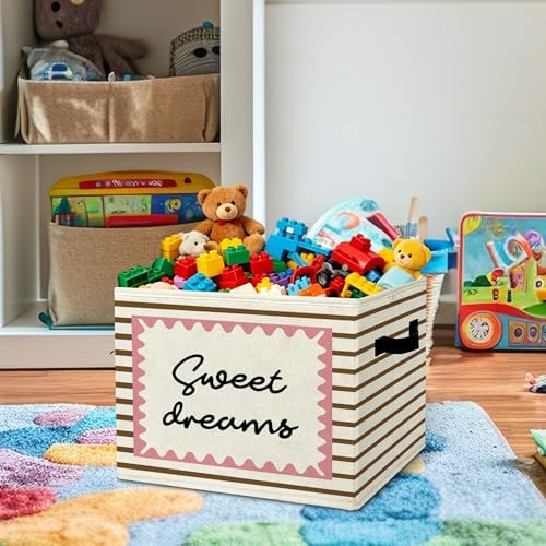 Sweet Night Affirmation Storage Bins Box with Handles Organizer Basket