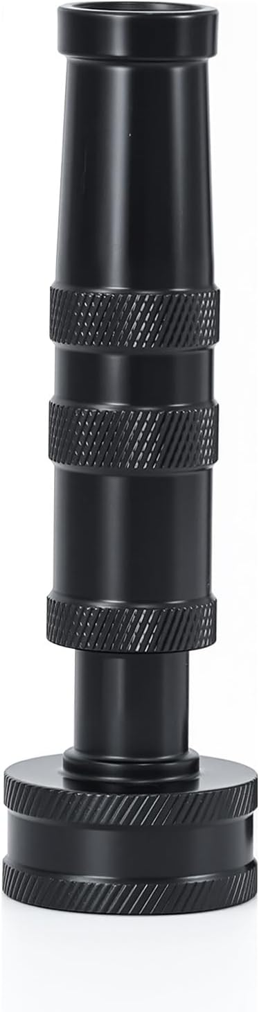 RESTMO 100% Solid Brass Adjustable Twist Hose Nozzle with Anti-Rust Coating, Heavy Duty High Pressure Water Hose Nozzle with 3 Spray Patterns for Garden Watering, Car Washing, Patio & Floor Cleaning
