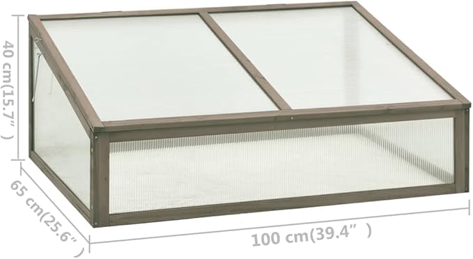 vidaXL Small Solid Firwood Collapsible Greenhouse in Grey